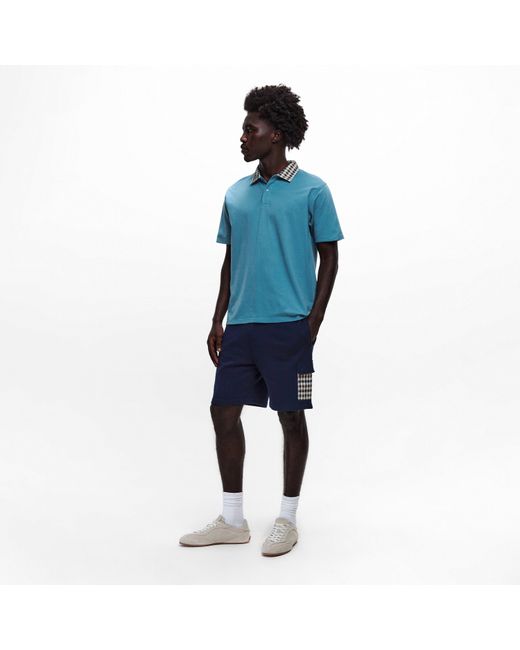 Aquascutum Blue Short Sleeve Polo Shirt for men