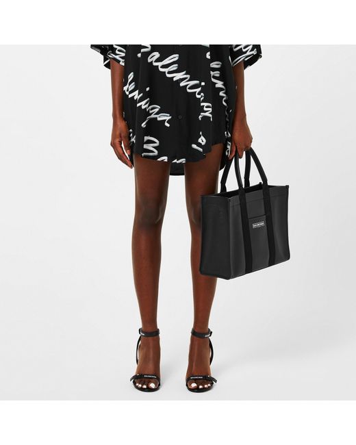 Balenciaga Black Script Logo Woven Oversized Fit Tracksuit Shorts