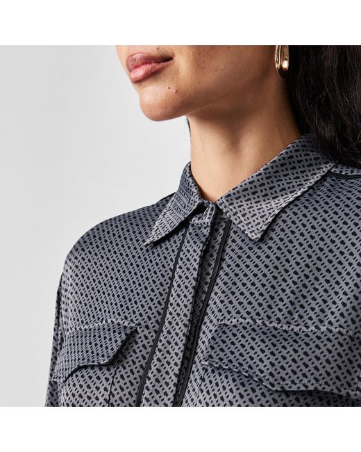 Boss Gray Long-Sleeve Blouse