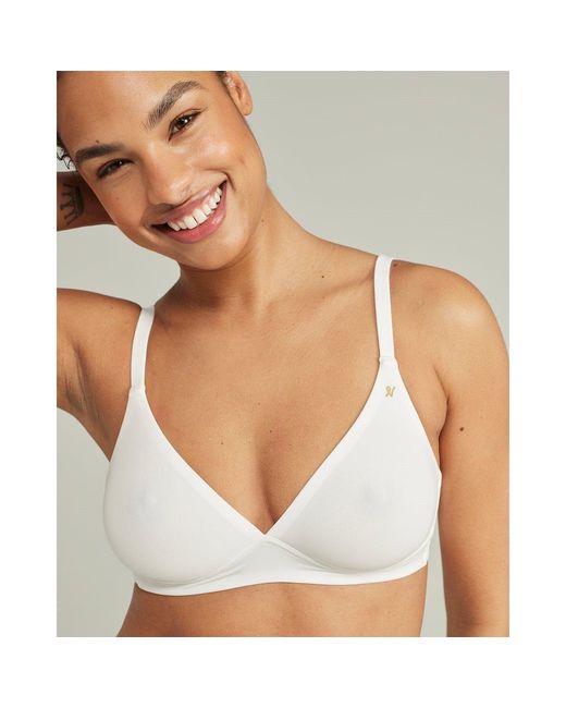 Nudea White The Easy Does It Bralette Second Skin Stretch