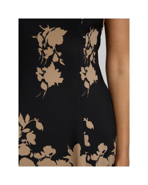 Gina Bacconi Black Holli Floral Fit & Flare Dress