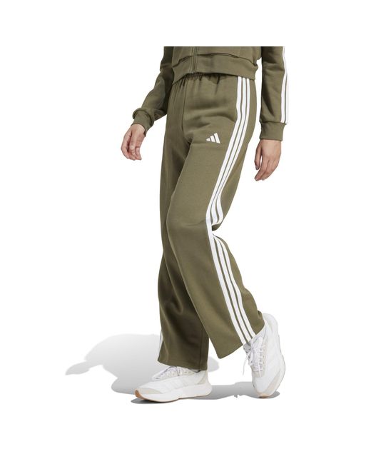 Adidas Green Essentials Wide Leg Fleece Pant
