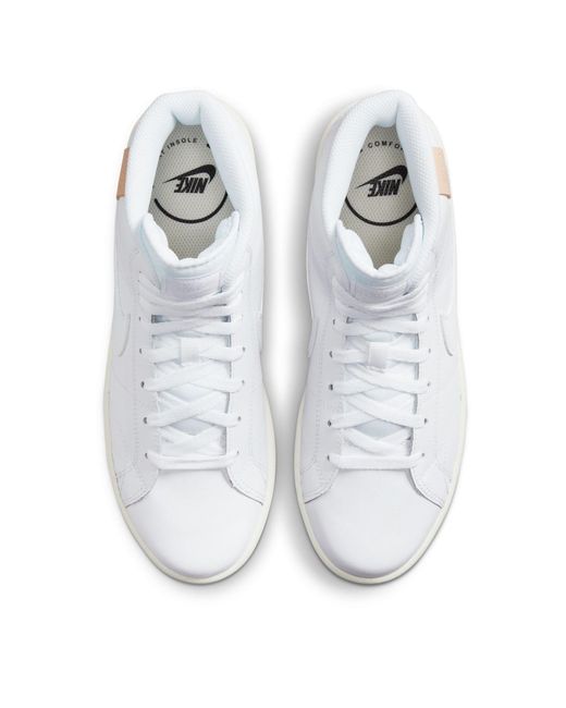 Nike White Court Royale 2 Mid Top Trainers