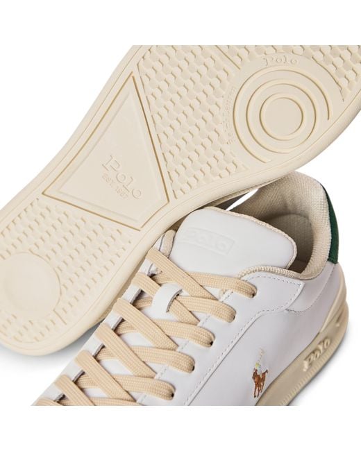 Polo Ralph Lauren White Heritage Court Low-Top Trainers for men