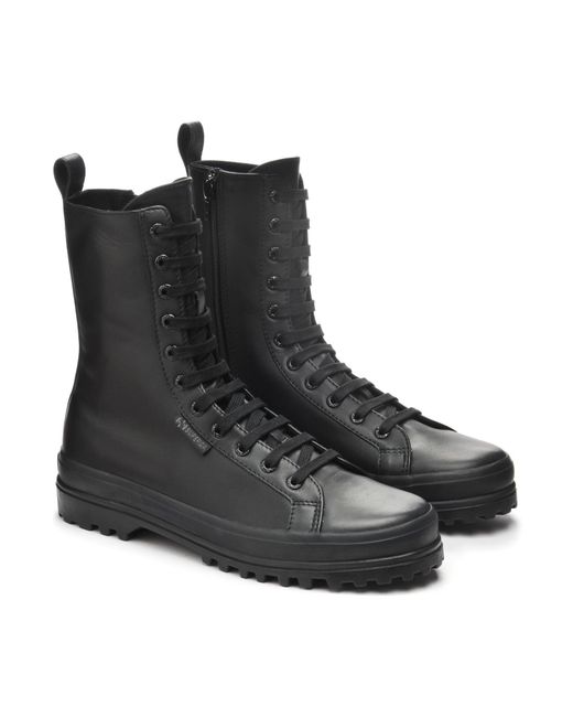 Superga Black Alpha Canvas High-Top Trainers