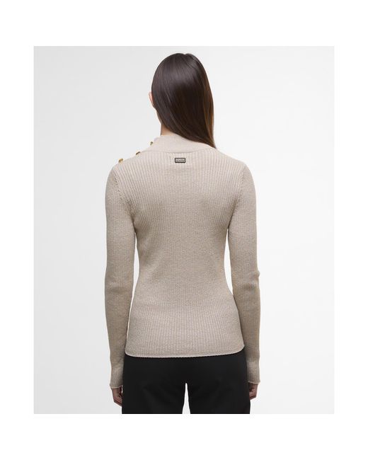 Barbour Gray Stella Ribbed Jumper