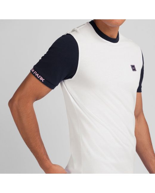 Eden Park White Colour-Block T-Shirt for men