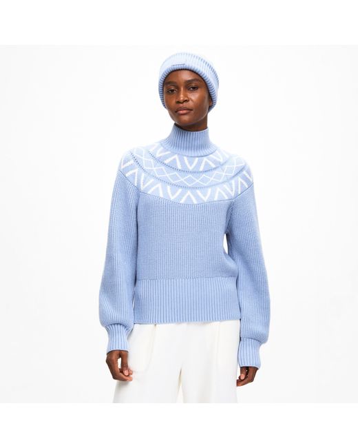 Varley Blue Marcie Knitted Crew Neck Jumper