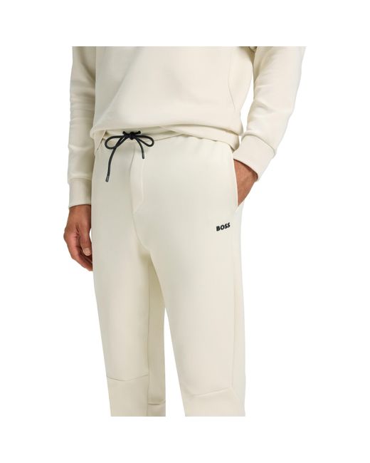 Boss Natural Soft Cotton-Blend Jogging Bottoms for men
