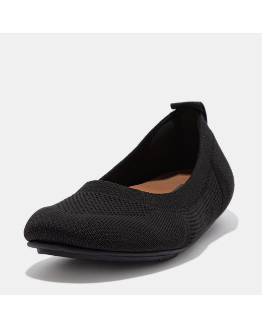 Fitflop Black Allegro E01 Multi-Knit Ballet Pumps