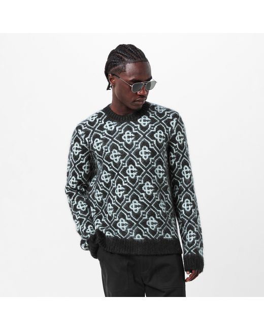Casablanca Black Mono Mohair Crew Neck Jumper for men