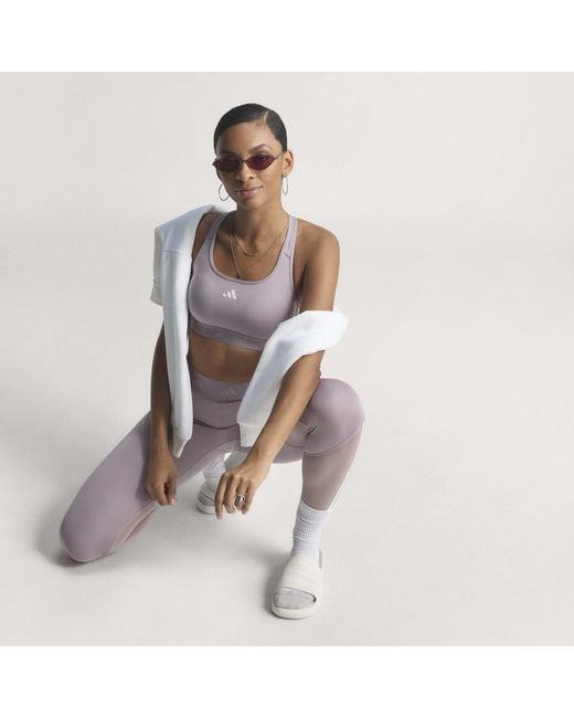 Adidas Purple Medium Impact Sports Bra