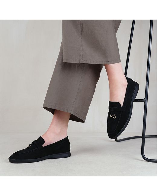 Where's That From Black Pegasus Wide-Fit Slip On Loafers