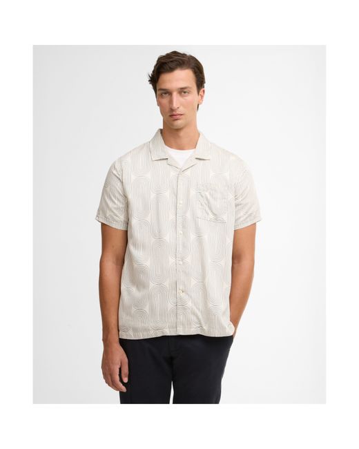 Barbour Gray Patterned Short Sleeve Shirt for men