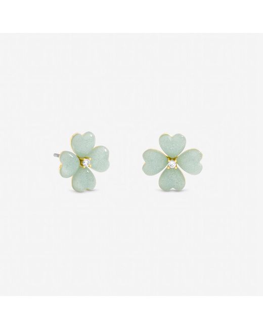 Jon Richard Green Plated And Mint Flower Stud Earrings
