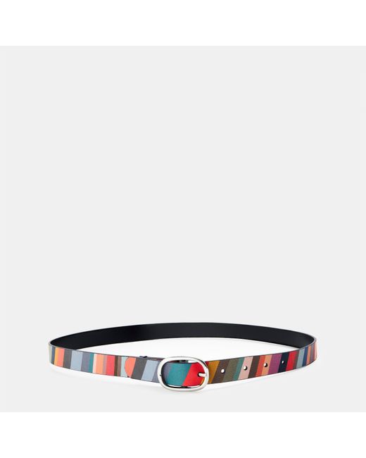 Paul Smith Blue Reversible Swirl Faux Leather Belt
