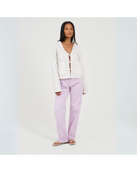 Brave Soul Purple Para Straight Leg Jeans