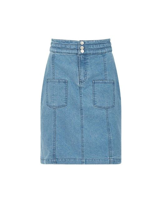 Yumi' Blue Patch Pocket Denim Skirt