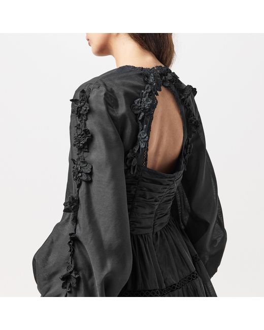 French Connection Black Aubrey Lace Mini Dress