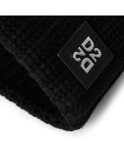 DSquared² Black Dsq D2 Patch Beanie Sn64 for men