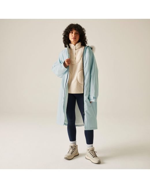 Regatta Blue Adults Waterproof Quick-Drying Fleece-Lined Changing Robe