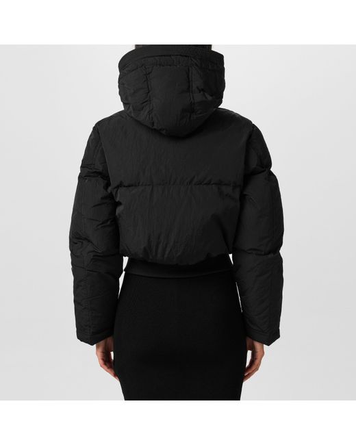 DIESEL Black Cropped Leather Biker Jacket