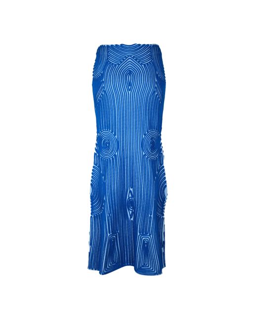 Off-White c/o Virgil Abloh Blue Vortix Embroidered Knitted Maxi Mid Rise A-Line Skirt