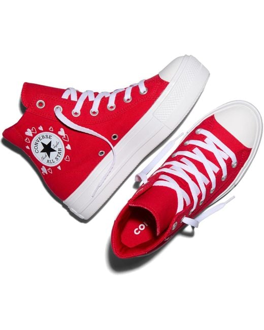 Converse Red Day One Pit Canvas High-Top Trainers