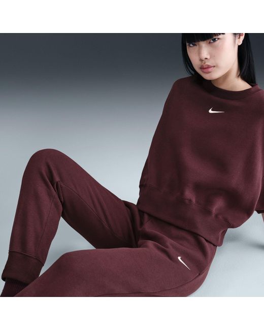 Nike Purple Sportswear Phoenix Fleece Mid-Rise Sweatpants