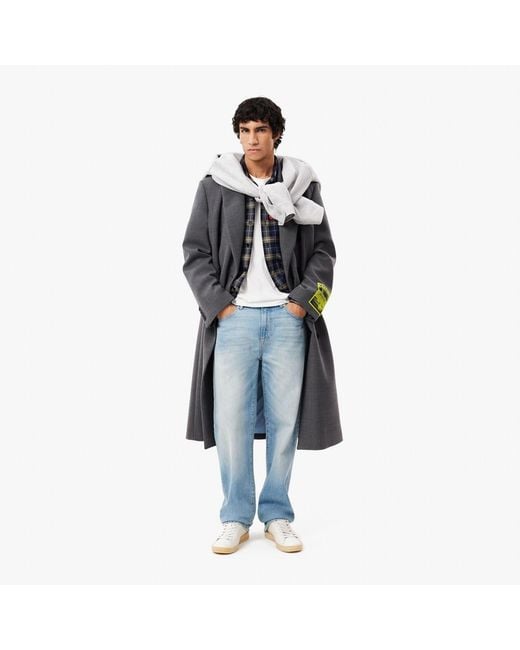 Lacoste Blue Oversize Checked Overshirt for men