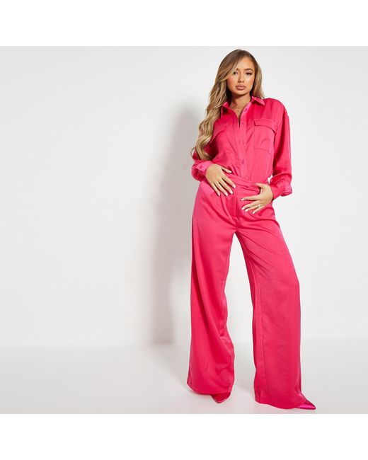 I Saw It First Pink Isawitfirst Wide Leg Tailored Trousers