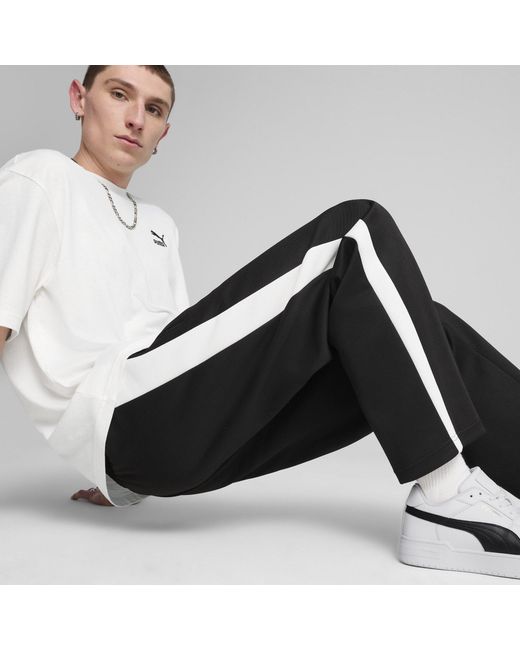PUMA Black Always On Relaxed Straight Open Hem Woven Tracksuit Joggers for men