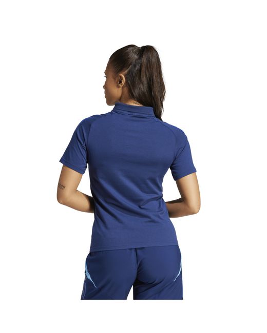 Adidas Blue Tiro24 Collared Neck Short Sleeve Polo Shirt
