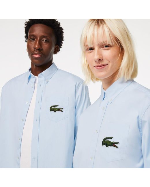 Lacoste Blue Fit Striped Shirt for men