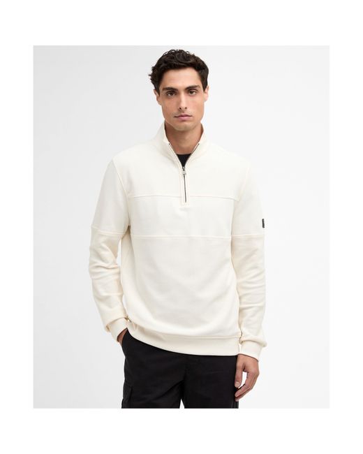 Barbour White Kaspian Half-Zip Sweatshirt for men