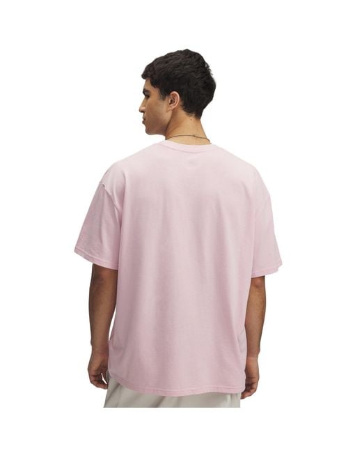 Under Armour Pink Heavyweight Sm Box Short Oversized Sleeve Prime Quartz for men