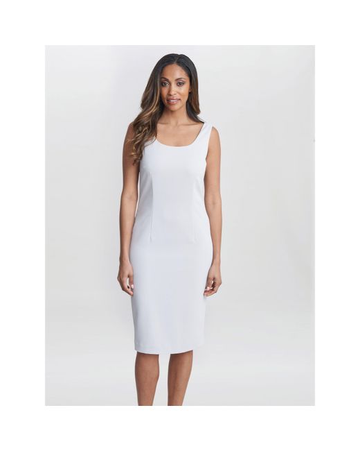 Gina Bacconi White Corinne Crepe Dress And Jacket
