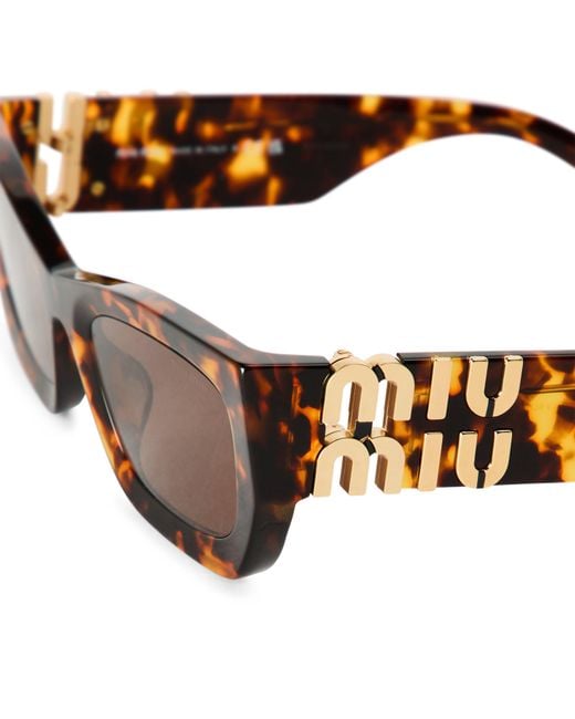 Miu Miu Brown 0Mu 09Ws Rectangle Sunglasses
