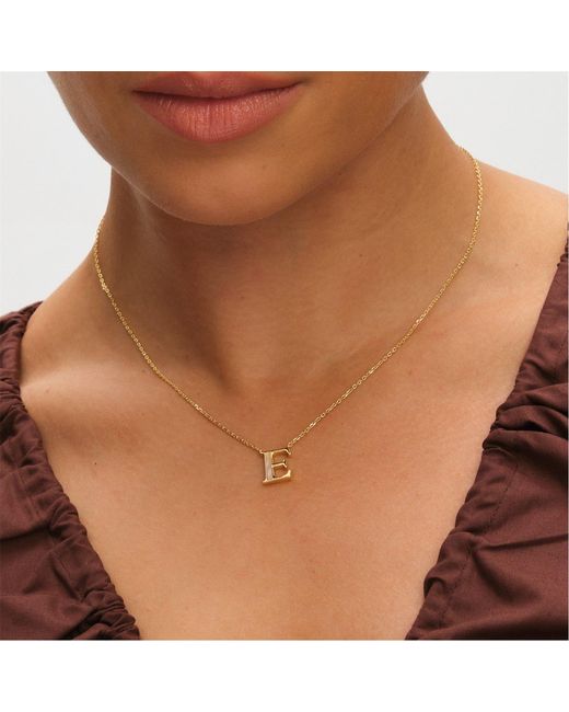 Inicio Metallic 14K Plated Pearl Initial Pendant