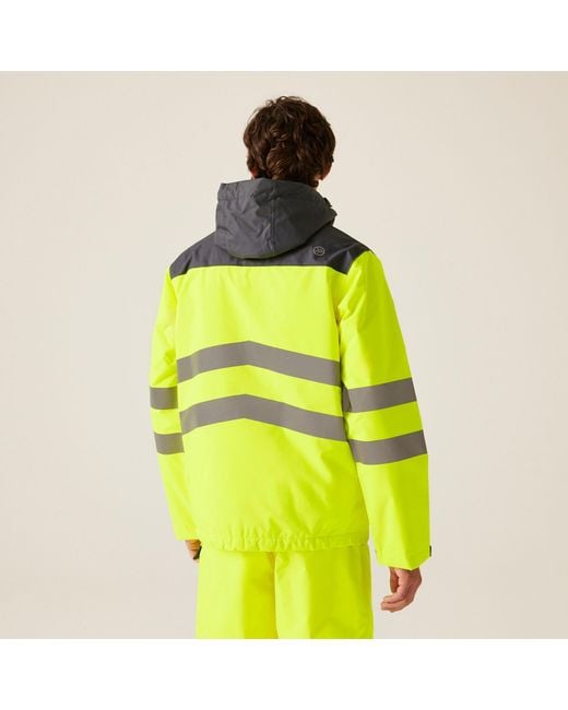Regatta Yellow Hi-Vis Waterproof Insulated Reflective Overhead Bo for men