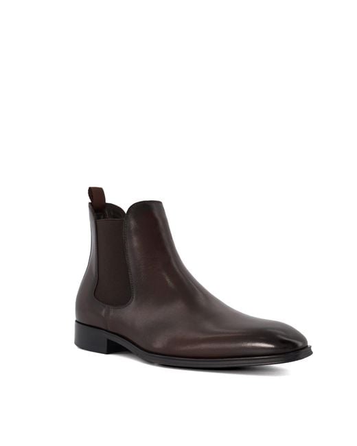 Dune Brown 'mandatory' Leather Chelsea Boots for men