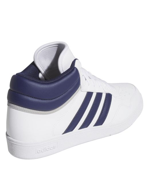 Adidas White Hoops 4.0 Mid Shoes for men