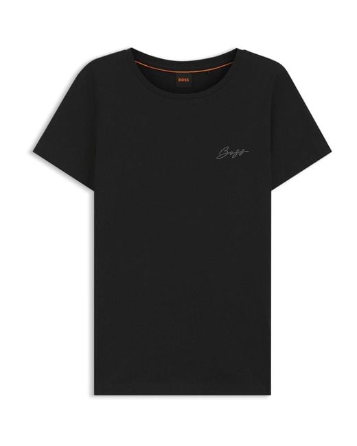 Boss Black Short Sleeve T-Shirt With Script Logo (Elove)