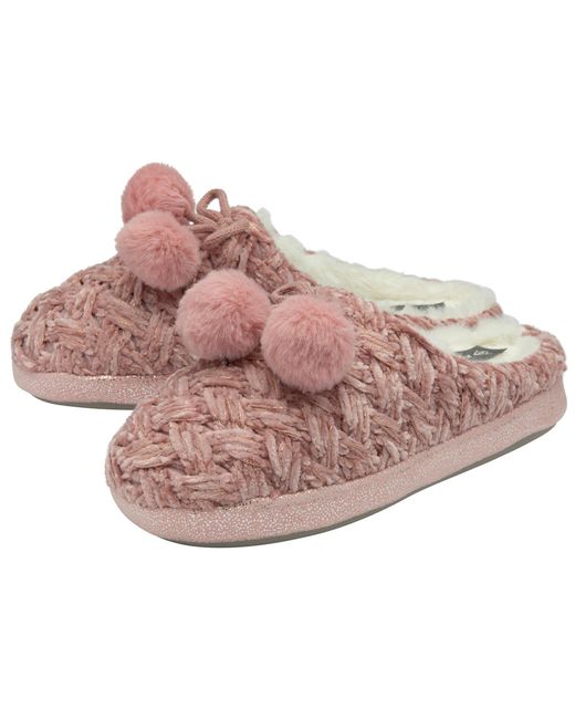 Dunlop Pink Knitted Mule Slippers