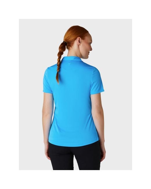 Callaway Apparel Blue Tournament Golf Short-Sleeve Performance Polo Shirt