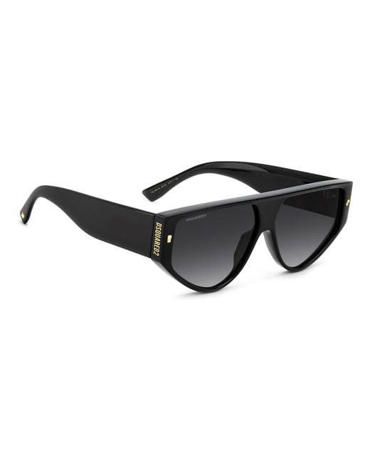 DSquared² Black Flat Top Aviator Sunglasses for men