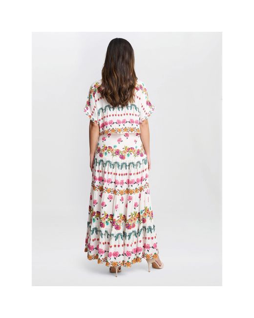 Gina Bacconi White Sasha Floral Shirt Dress