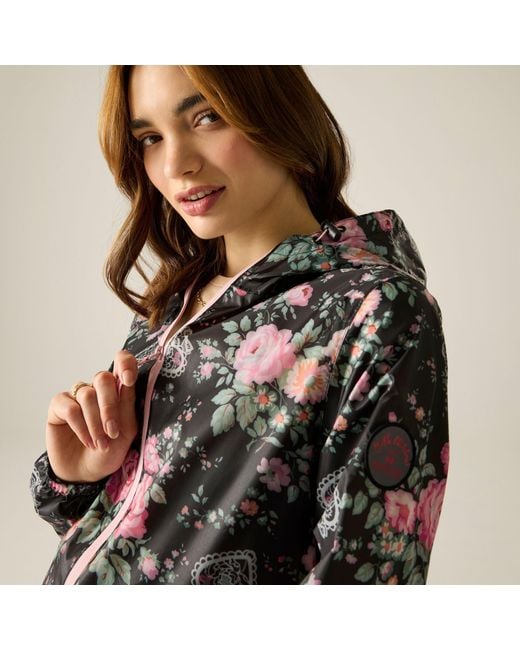 Regatta Black Cath Kidston Waterproof Pack It Jacket