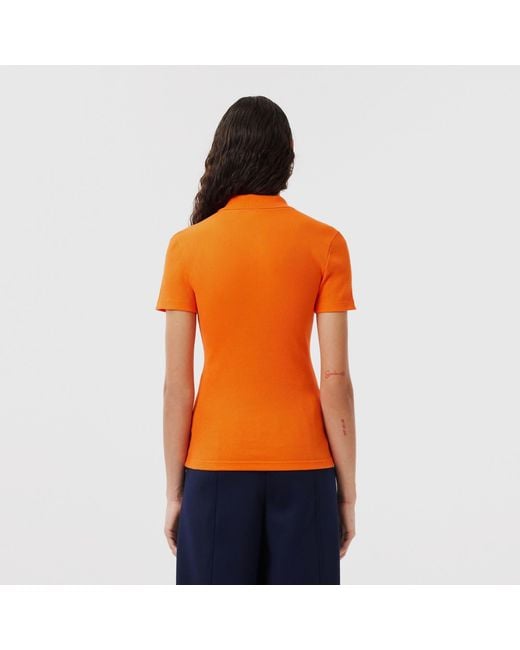 Lacoste Orange Slim-Fit L..D Ribbed Cotton Polo Shirt