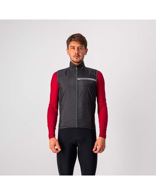 Castelli Black Squadra Windproof Packable Sleeveless Gilet for men